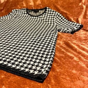 Ann Taylor Houndstooth Knitted Top